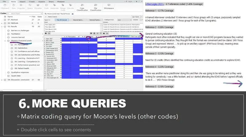 More queries with NVivo for Project ECHO