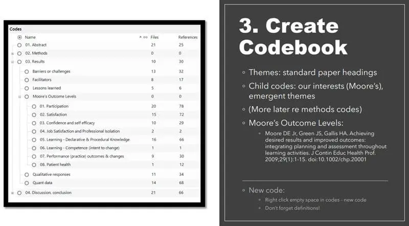 Create Codebook in NVivo for Project ECHO