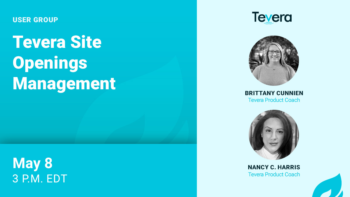 Tevera Site Openings Management Webinar