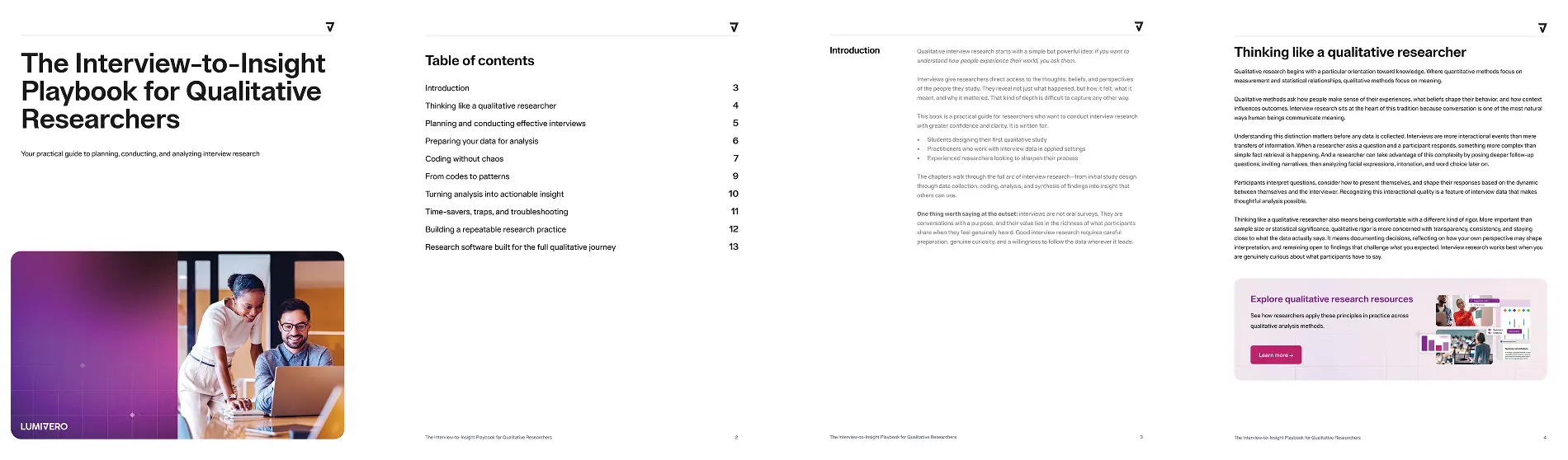 eBook The Interview to Insight Playbook for Qualitative Researchers Website banner content feature